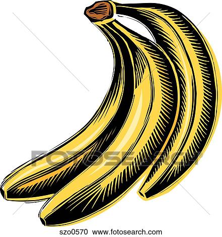 Clipart - A pictorial representation of a bunch of bananas. Fotosearch