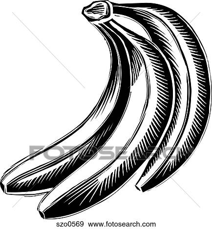 Stock Illustration - A pictorial representation of a bunch of bananas. Fotosearch