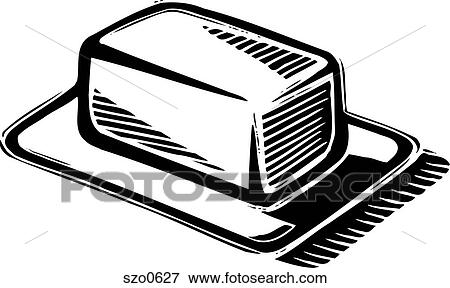 An illustration of a block of Butter in black and white View Large Illustration Stock Illustration - An illustration of a block of Butter in black and white. Fotosearch