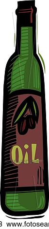 Stock Illustration - An illustration of a bottle of olive oil. Fotosearch