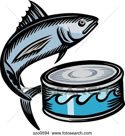 An illustration of a canned tuna View Large Illustration Stock Illustration - An illustration of a canned tuna. Fotosearch