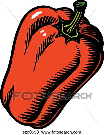 An illustration of a red pepper View Large Illustration Drawing - An illustration of a red pepper. Fotosearch