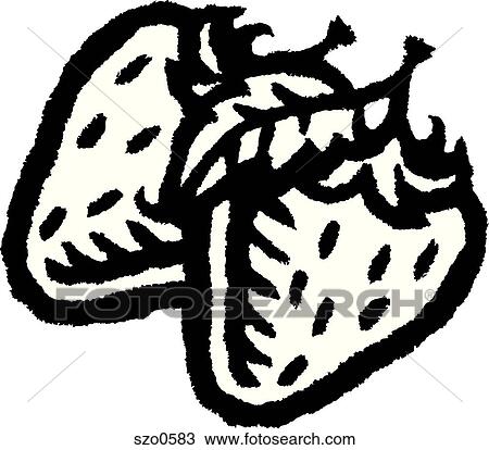 Drawing - An illustration of two strawberries. Fotosearch