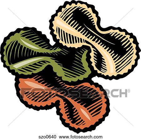 Clipart - Colorful bowtie pasta. Fotosearch