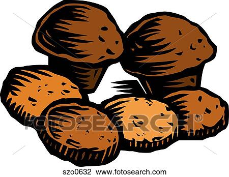 Drawing - Cookies and muffins. Fotosearch