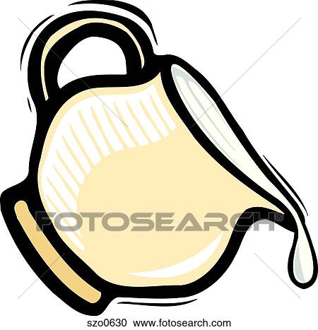 Clipart - Jug pouring cream. Fotosearch