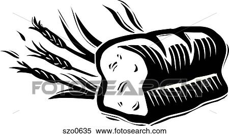 Stock Illustration - Loaf of bread, black and white. Fotosearch
