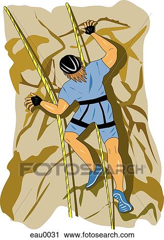 An illustration of a man rock climbing View Large Illustration Clip Art - An illustration of a man rock climbing. Fotosearch