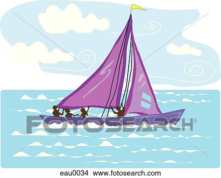 Stock Illustration - An illustration of people sailboating. Fotosearch
