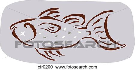 Stock Illustrations of A drawing of a dead fish cfr0200 - Search