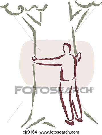 A man hugging a tree View Large Illustration Stock Illustration - A man hugging a tree. Fotosearch