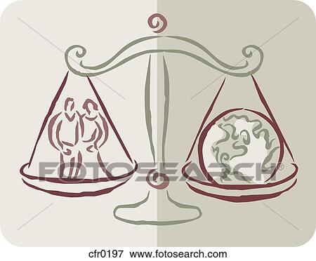 A scale weighing a couple and a globe View Large Illustration Stock Illustration - A scale weighing a couple and a globe. Fotosearch