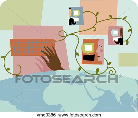 Stock Illustration - An illustration of global business connections. Fotosearch