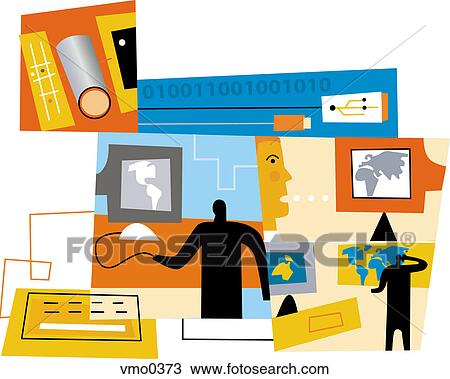 Drawing - An illustration of internet technology. Fotosearch