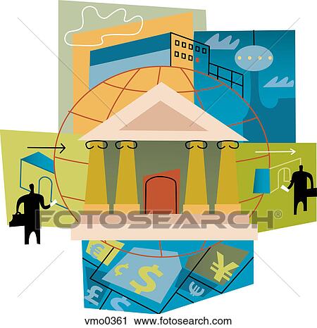 International banking montage View Large Illustration Clip Art - International banking montage. Fotosearch
