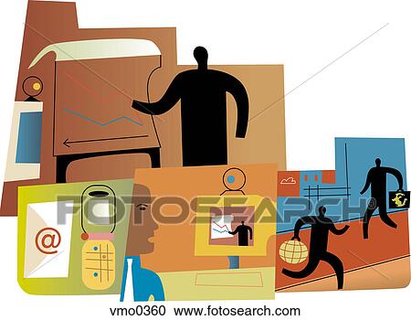 Video conference call, montage View Large Illustration Clipart - Video conference call, montage. Fotosearch