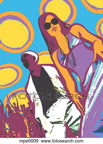 A man and woman dancing in a disco club View Large Illustration Stock Illustration - A man and woman dancing in a disco club. Fotosearch