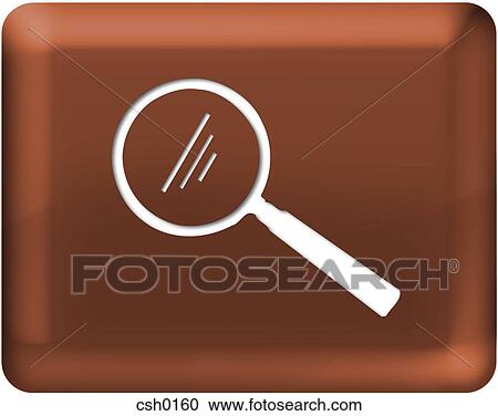 Clipart - A magnifying glass on red background. Fotosearch
