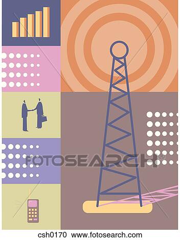 A pictorial representation of an telecommunications merger View Large Illustration Clipart - A pictorial representation of an telecommunications merger. Fotosearch