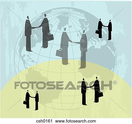 Clip Art - A picture of business executives shaking hands. Fotosearch