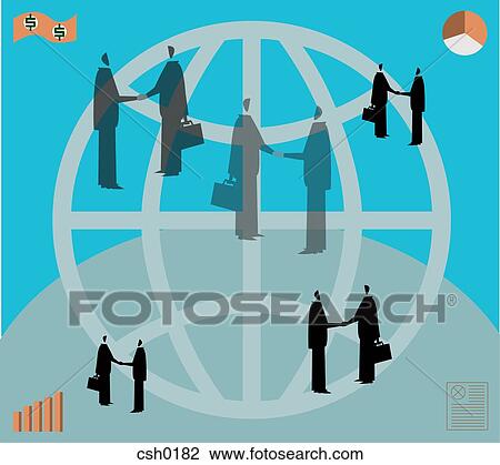 A picture of businessmen shaking hands View Large Illustration Drawing - A picture of businessmen shaking hands. Fotosearch