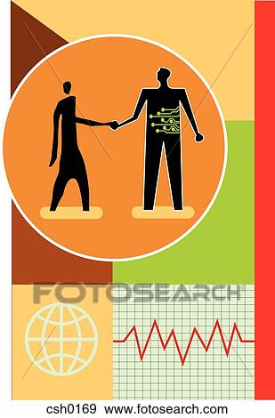 Stock Illustration - An illustration of a business deal. Fotosearch