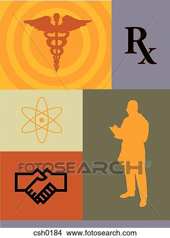 Stock Illustration - An illustration of a medical merger. Fotosearch
