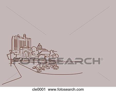 An illustration of a city park View Large Illustration Clip Art - An illustration of a city park. Fotosearch