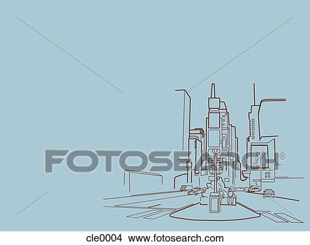 An illustration of a city scene View Large Illustration Stock Illustration - An illustration of a city scene. Fotosearch