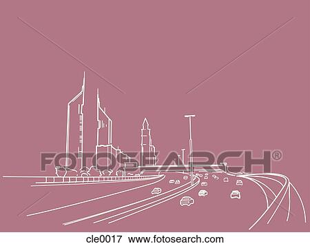 An illustration of a freeway View Large Illustration Stock Illustration - An illustration of a freeway. Fotosearch