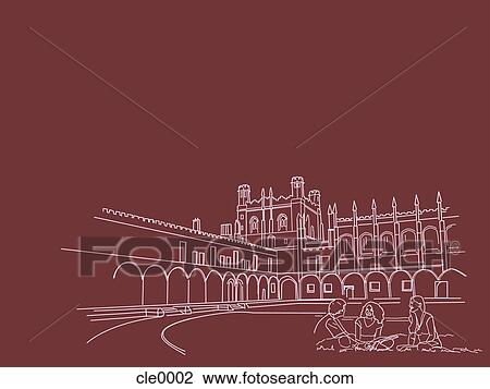 An illustration of a university campus View Large Illustration Drawing - An illustration of a university campus. Fotosearch