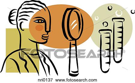 A picture of a woman at a medical research lab View Large Illustration Stock Illustration - A picture of a woman at a medical research lab. Fotosearch