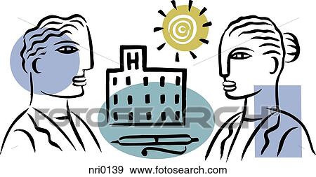 Stock Illustration - A picture of two hospital staff conversing. Fotosearch