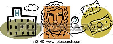 Clipart - An illustration of the cost of healthcare. Fotosearch