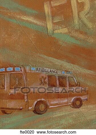 A drawing of an ambulance View Large Illustration Clipart - A drawing of an ambulance. Fotosearch