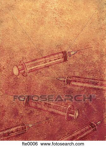 Stock Illustration - An illustration of syringes. Fotosearch