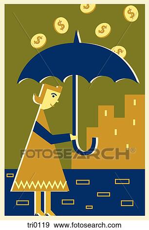 Stock Illustration - It is raining money. Fotosearch