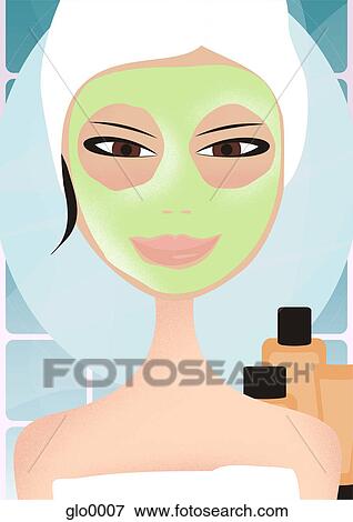 A woman getting a facial at the spa View Large Illustration Stock Illustration - A woman getting a facial at the spa. Fotosearch
