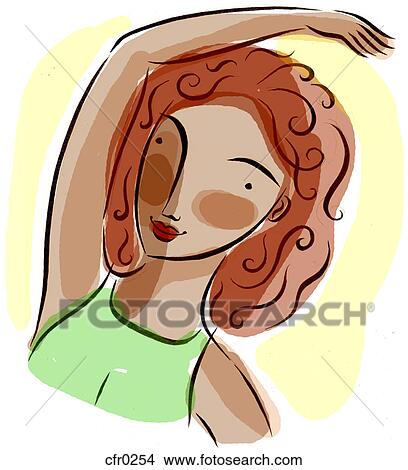A woman stretching before her workout View Large Illustration Stock Illustration - A woman stretching before her workout. Fotosearch
