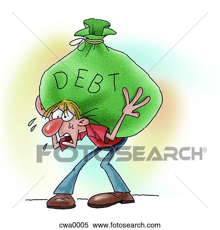 A man with a load of debt on his back View Large Illustration Stock Illustration - A man with a load of debt on his back. Fotosearch