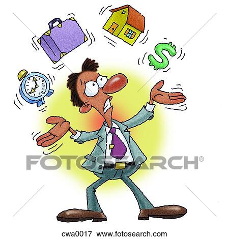 A picture of a man trying to juggle his life View Large Illustration Stock Illustration - A picture of a man trying to juggle his life. Fotosearch