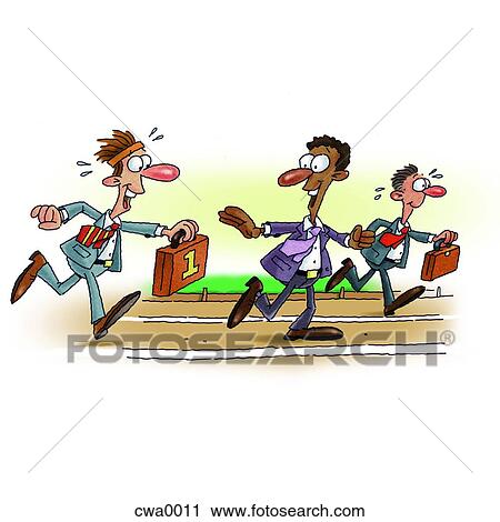 Clip Art - An illustration of a businessman baton race. Fotosearch