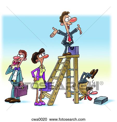 An illustration of a man on top of the corporate ladder View Large Illustration Clipart - An illustration of a man on top of the corporate ladder. Fotosearch