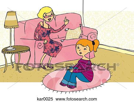 Stock Illustration - A mother talking to her daughter. Fotosearch