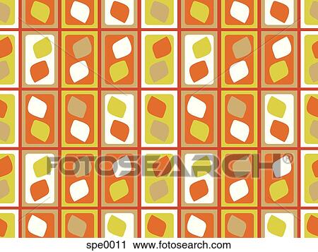 Clip Art - Illustrated abstract pattern with green and brown shapes. Fotosearch