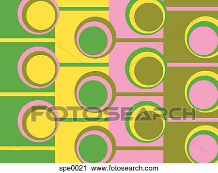 Clip Art - Illustrated abstract pattern with green and pink pattern. Fotosearch