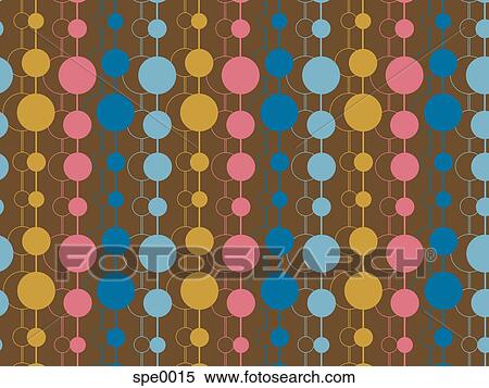 Stock Illustration - Illustrated abstract pattern with colorful dots on brown. Fotosearch