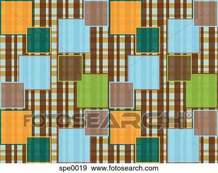 Illustrated abstract pattern with green, blue and yellow plaid View Large Illustration Stock Illustration - Illustrated abstract pattern with green, blue and yellow plaid. Fotosearch