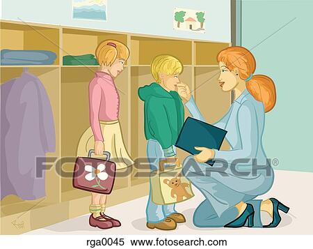 Stock Illustration - A businesswoman getting out of her car. Fotosearch