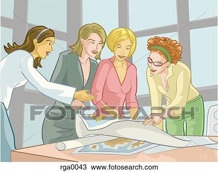 A group of people at a business meeting View Large Illustration Drawing - A group of people at a business meeting. Fotosearch